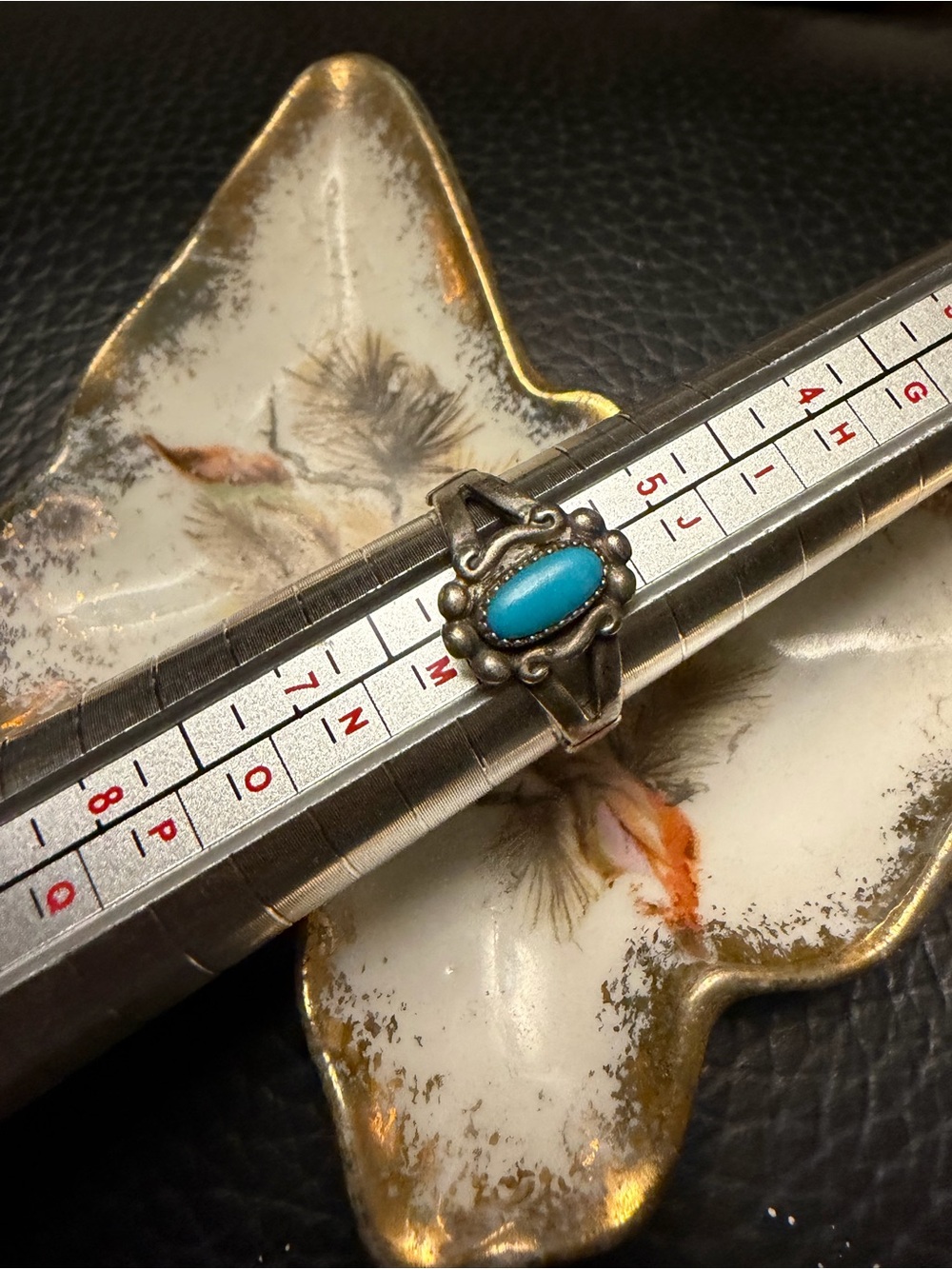 Vintage Navajo Southwest Turquoise Sterling Silver Ring Bell Trading Post Size 6